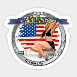 Add Spark to Your Life - Pin Up Girl - Spark Plugs Sticker